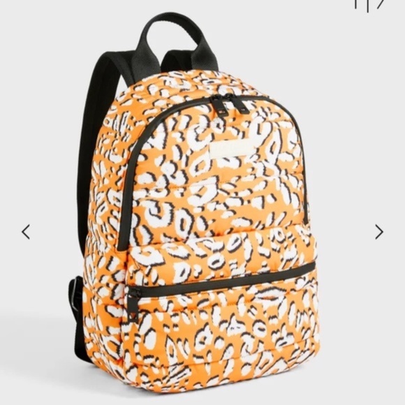 TED BAKER LONDON Leopard Print Puffer Backpack Yellow NWT - Picture 3 of 4